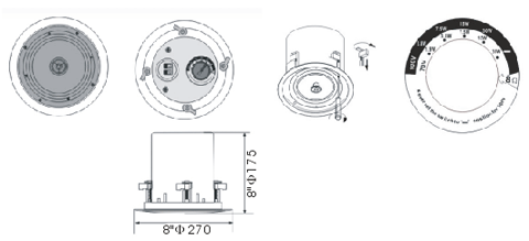 贝塔斯瑞公共广播系统BT8.2吸顶式扬声器